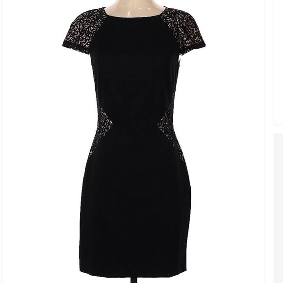 ERIN by Erin Fetherston LBD Black & Pink Dress Size 4 - Picture 1 of 3